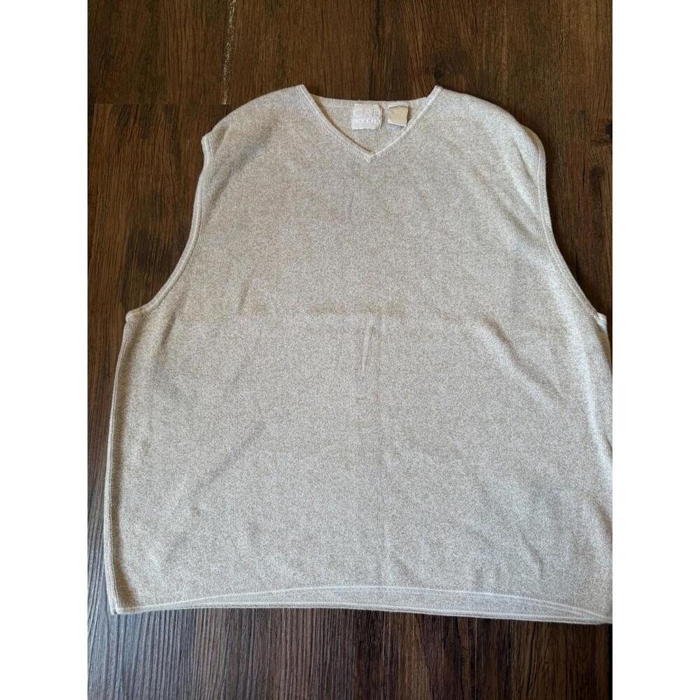 Croft & Barrow CRB Khakis SweaterVest Men’s Beige V-Neck Knit Sleeveless Classic